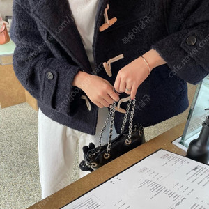 쏭라벨 부클 더플 핸드메이드 ct 떡볶이 코트네이비