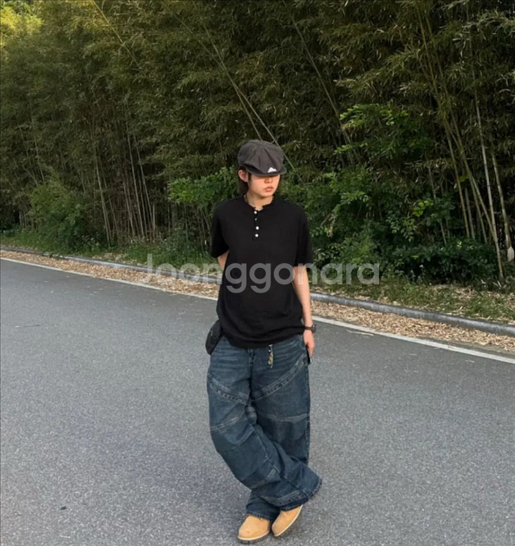 모노한울 크리즌 절개 데님 팬츠 청바지--0