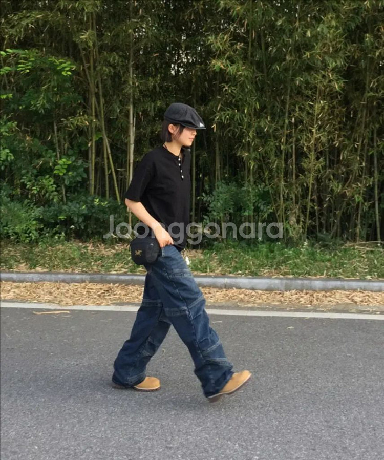 모노한울 크리즌 절개 데님 팬츠 청바지--1