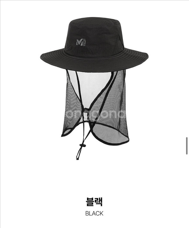 밀레 초경량 플랩캡 등산모자 물놀이모자 블랙L 새상품--0
