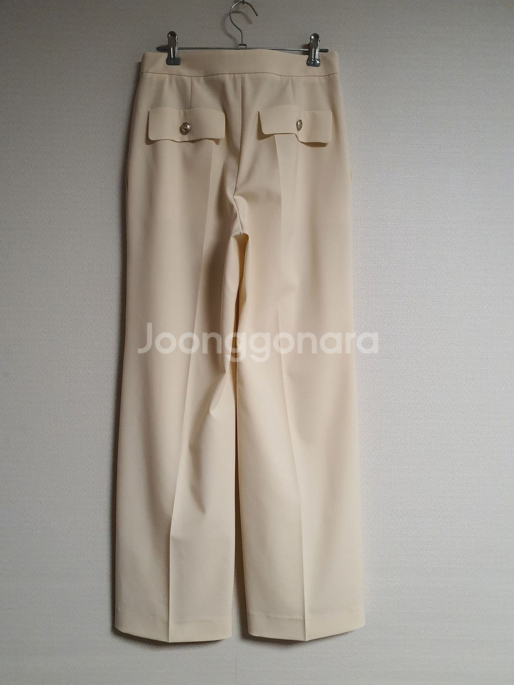 마인 mine 크림 와이드 슬랙스 팬츠 44 사이즈 정--5