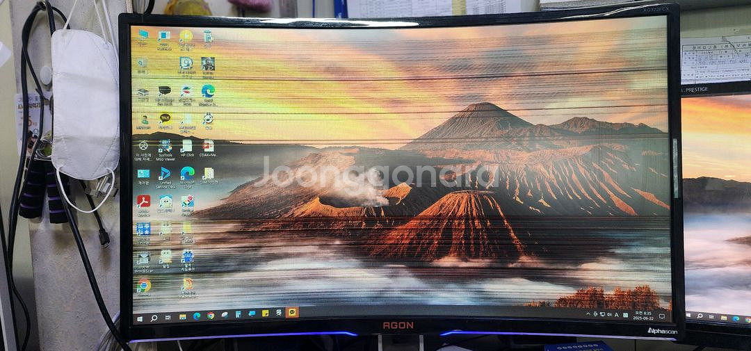 결함있는 AOC AGON 32인치 커브드모니터 중고판매--1