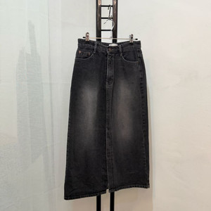 (M)블랙워싱청치마 롱치마 롱스커트 데님스커트 3652