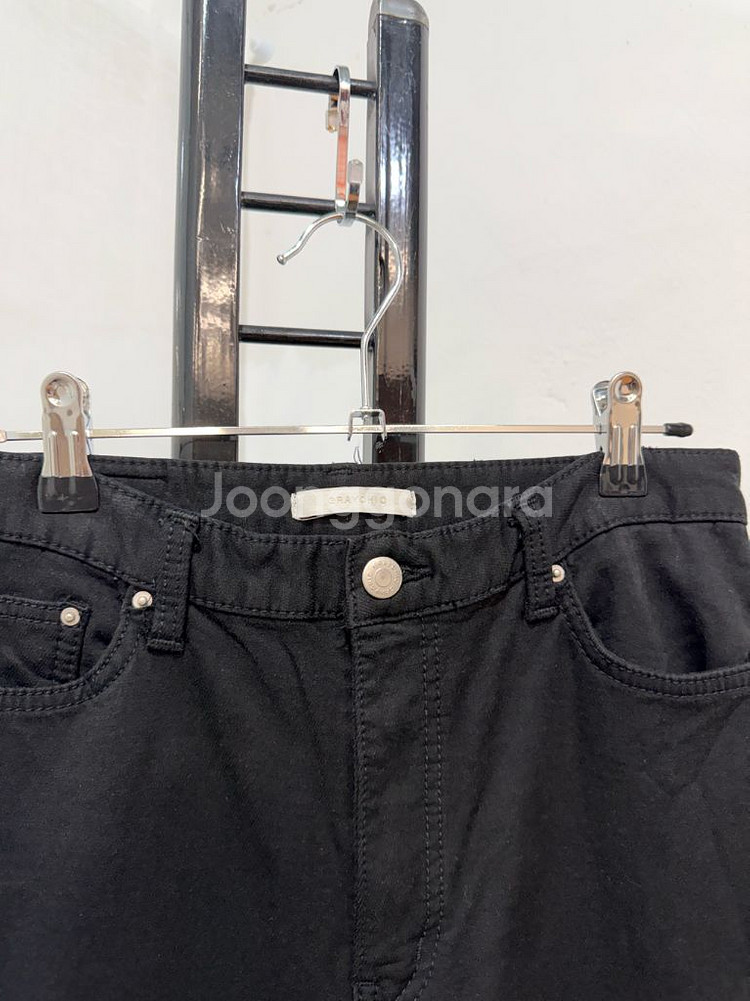 (L)그레이시크 블랙기모바지 스판바지 3653--1
