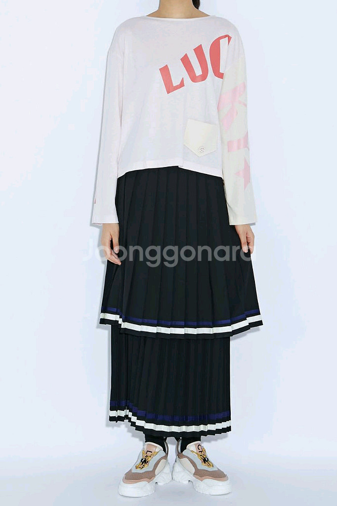 럭키슈에뜨- 컬러 플리츠 롱스커트 (36)--3