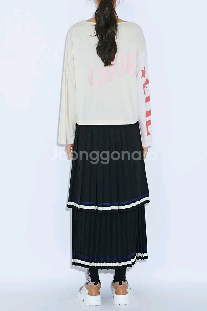 럭키슈에뜨- 컬러 플리츠 롱스커트 (36)--4