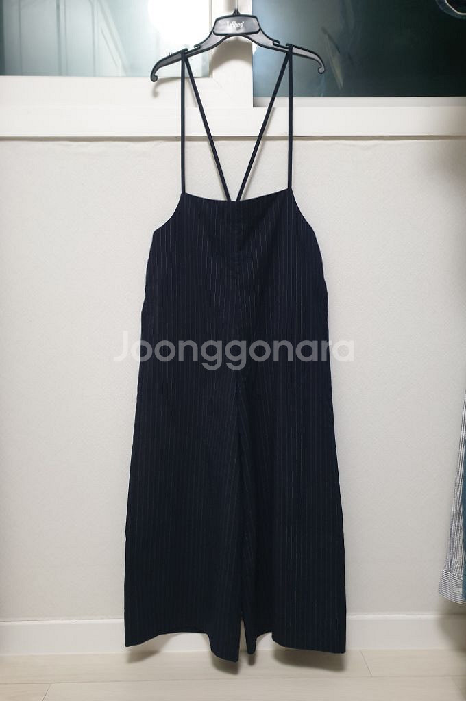 스트라이프 멜빵 바지--0