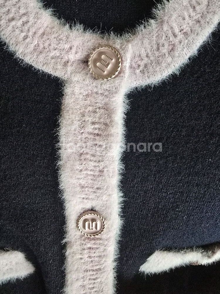 마인 컬러라인 니트 가디건--7