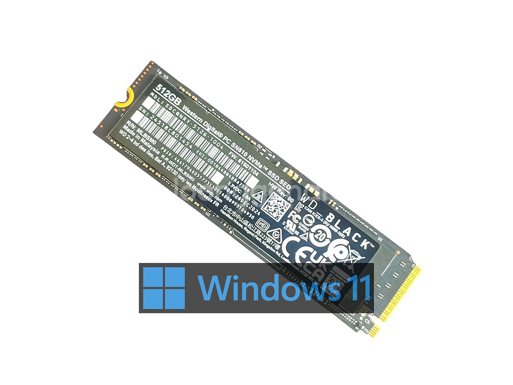 윈도우11 설치 WD BLACK SSD 512GB--0