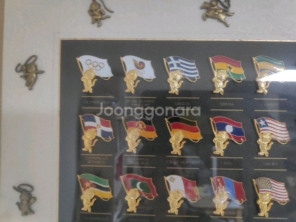88올림픽 서울올림픽 기념 출전국 호돌이 뱃지 핀 세트--2