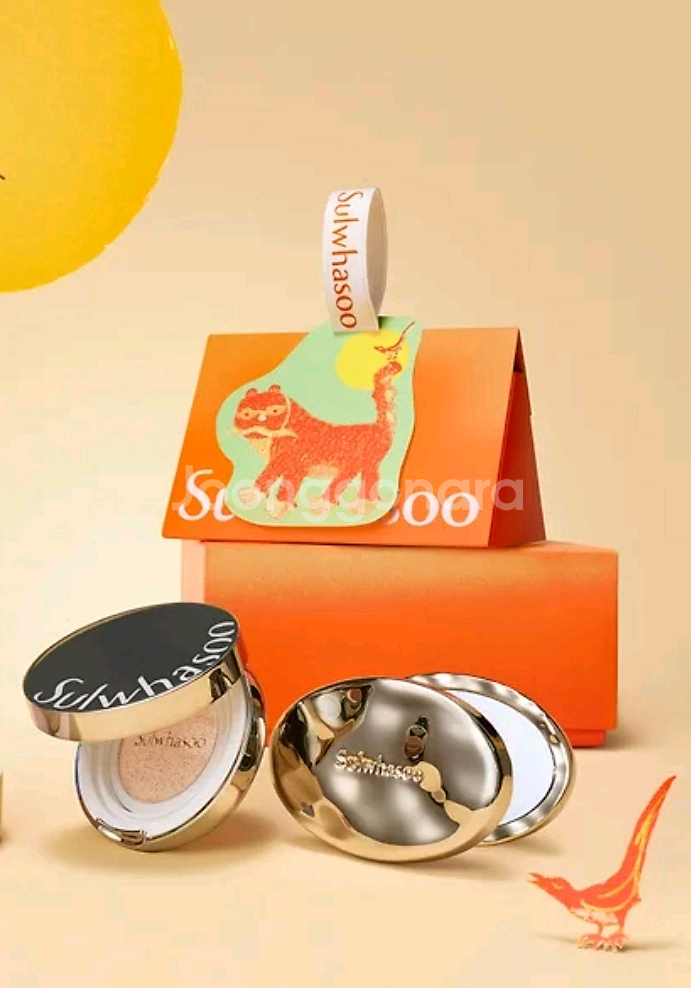 [새상품] 설화수 미니쿠션+손거울+선물포장세트--0