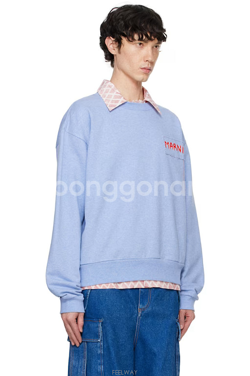 마르니 로고 코튼 스웨트셔츠--3