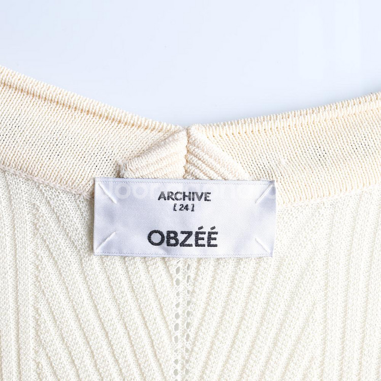 [S]오브제 크림 베이지 골지 브이넥 루즈핏 니트 가디--4