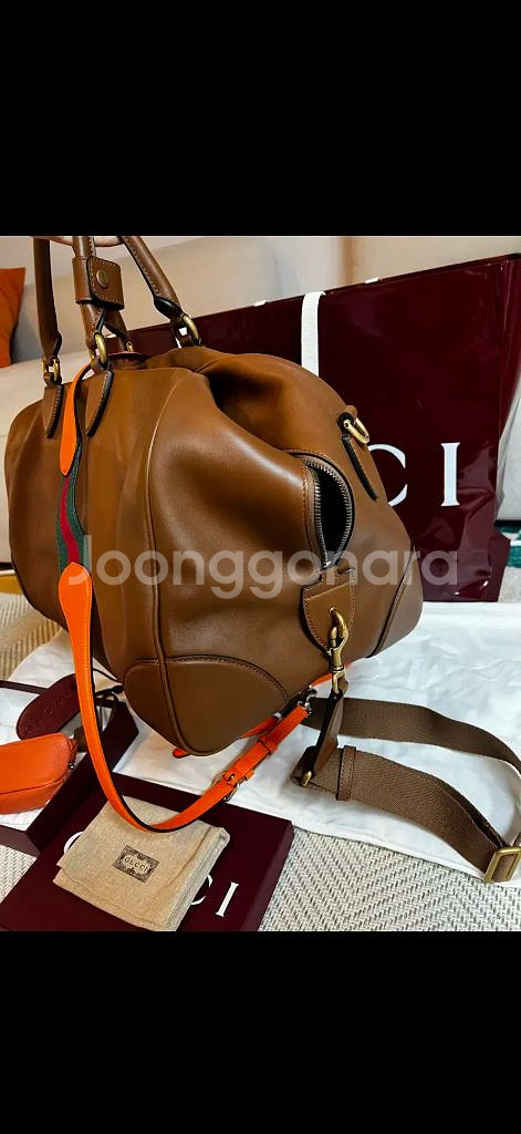 정품 GUCCI 레더 보스턴백 풀세트 새상품 판매합니다--7