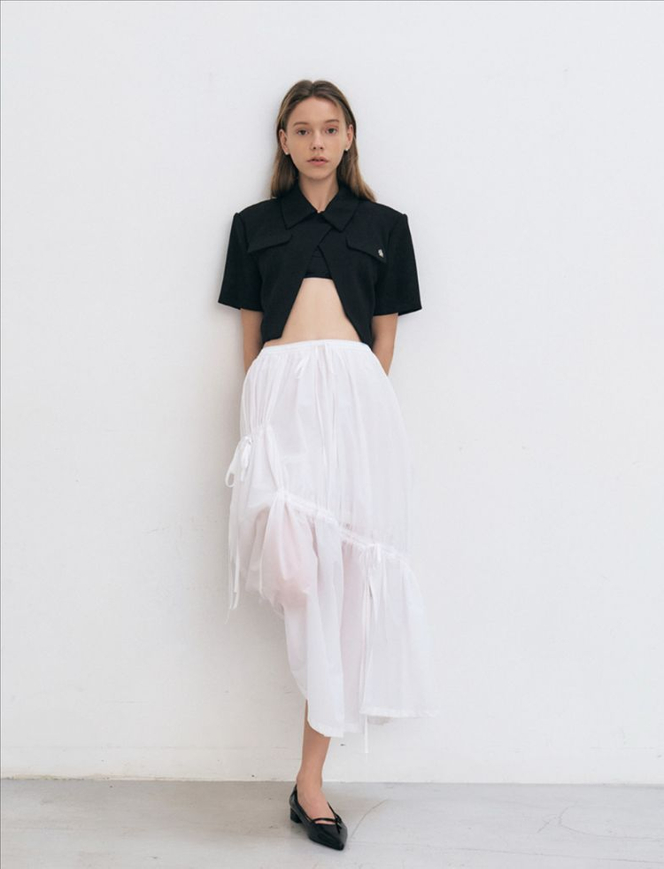 시티브리즈 트위드 크롭 반팔 자켓 블랙 S 이미지