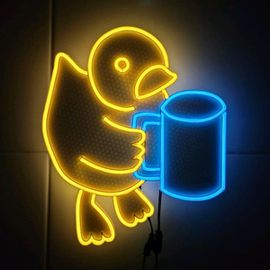 네온사인 오리 컵 맥주 led 램프