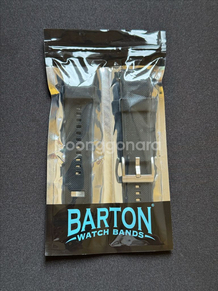 바톤 엘리트 실리콘 러버 밴드 22mm 시계줄(블랙)--0