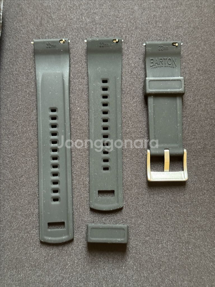 바톤 엘리트 실리콘 러버 밴드 22mm 시계줄(블랙)--3