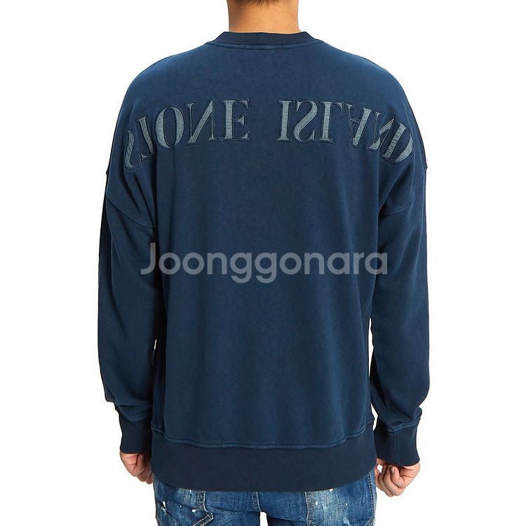 [XL] 스톤아일랜드 자수 로고 맨투맨 네이비--1