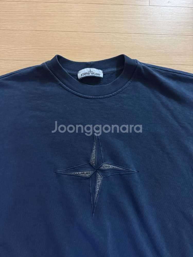 [XL] 스톤아일랜드 자수 로고 맨투맨 네이비--4