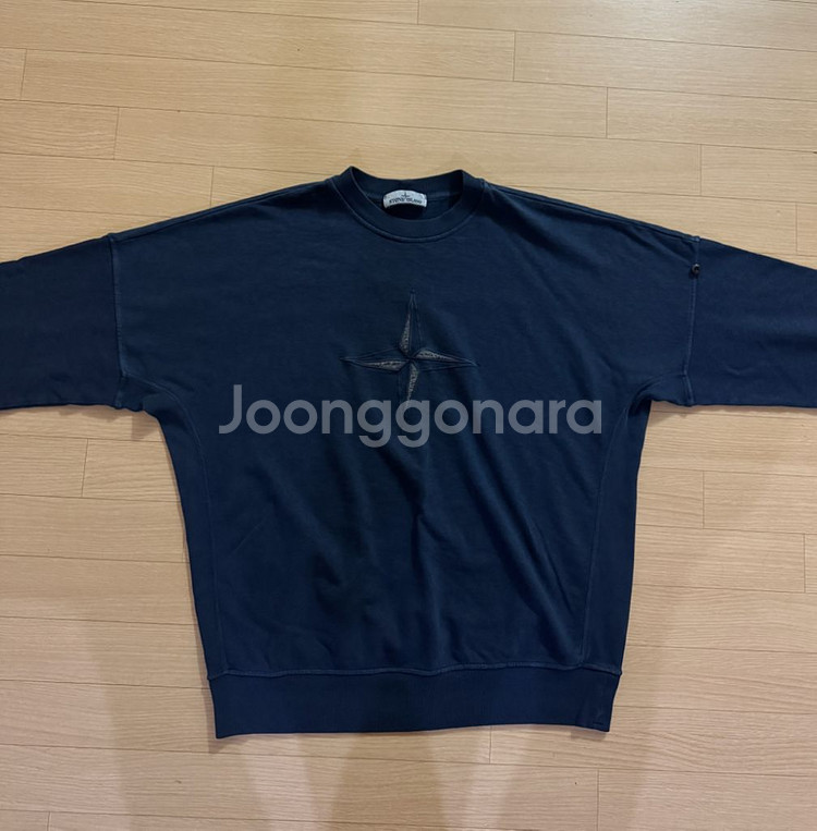 [XL] 스톤아일랜드 자수 로고 맨투맨 네이비--3
