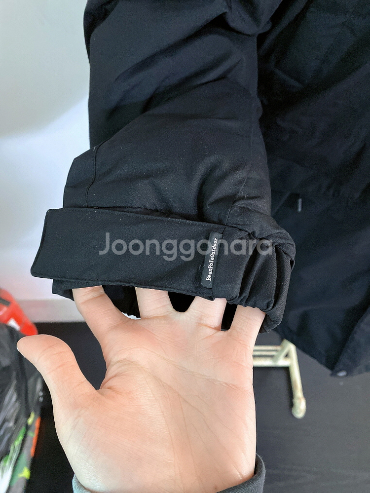 (남성105)빈폴아웃도어블랙오리털후드하프패딩--2