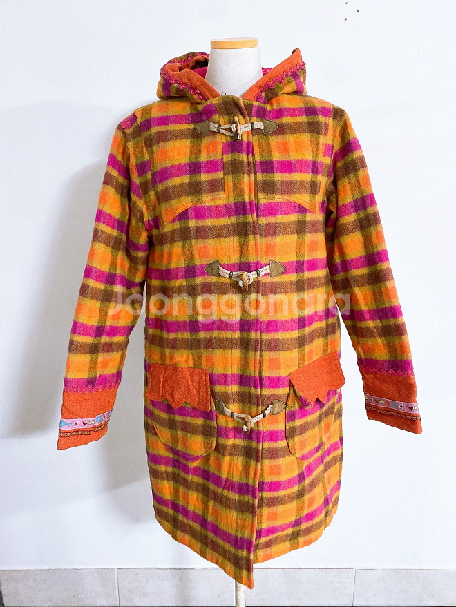 (정품)오일릴리체크후드떡볶이모직코트(여성용105)--0