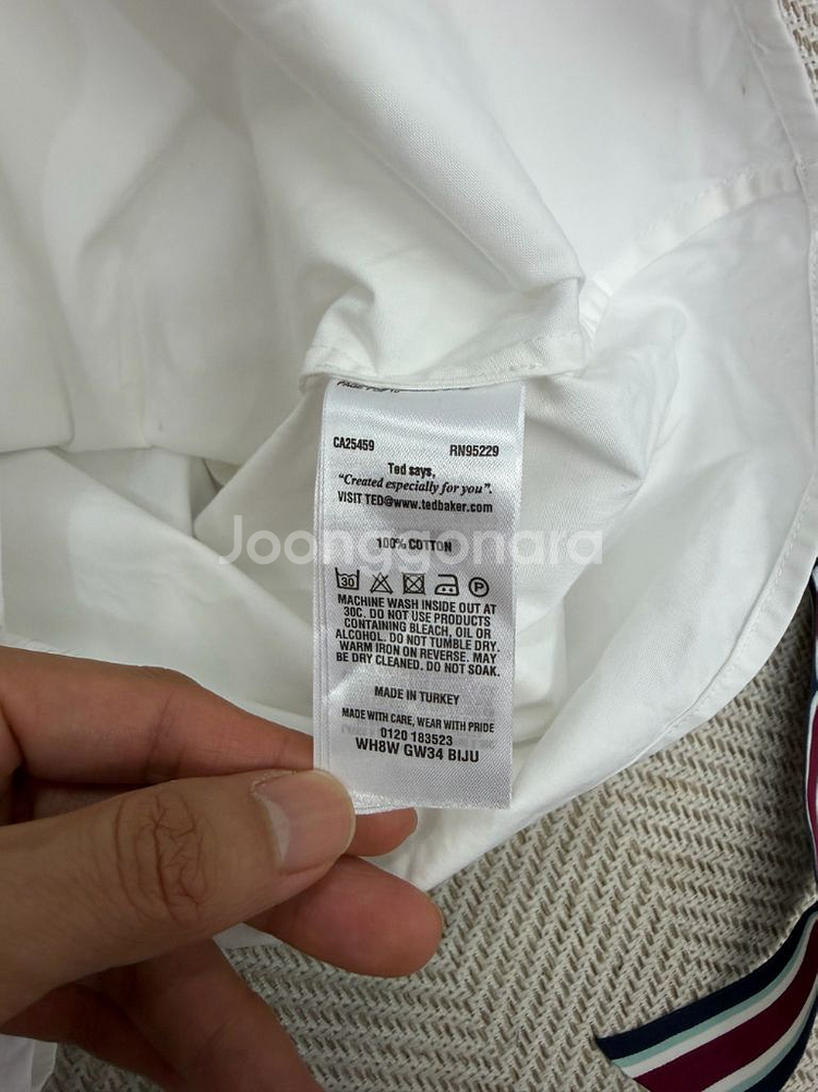 정품) 테드베이커 여성 스트라이프 리본 디테일 블라우스--7