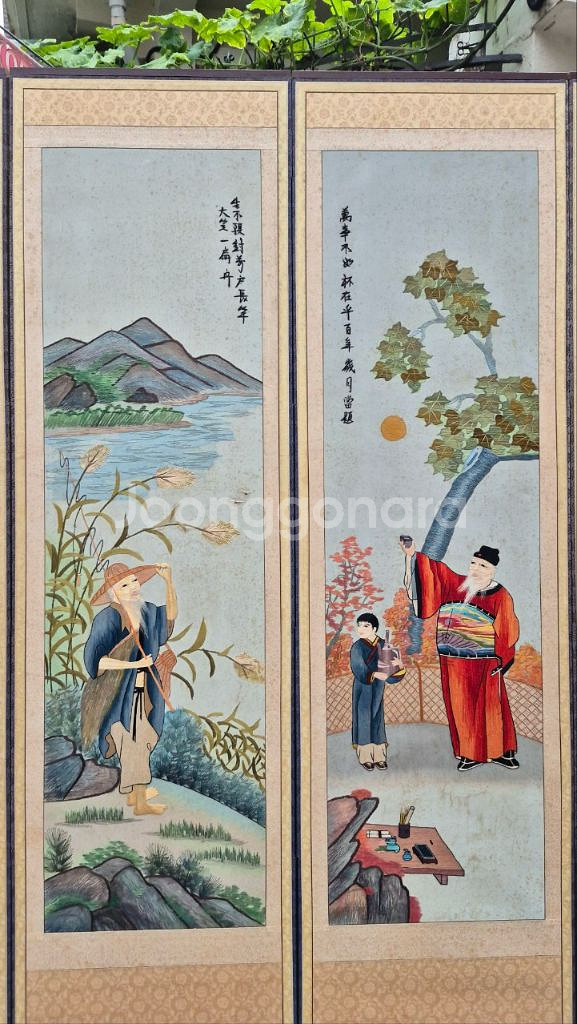 고급 자수8폭병풍--3