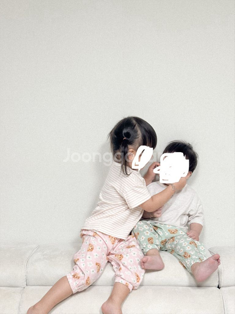 아기 꽃무늬&곰돌이 바지 (남매룩)--0