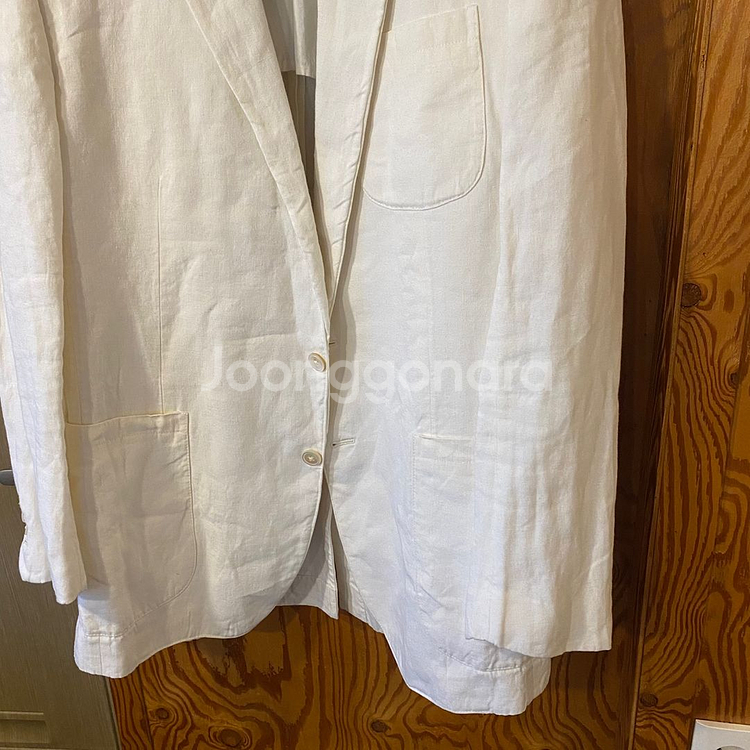 랄프로렌 퍼플라벨 화이트 린넨 비스코스 블레이저 자켓--1