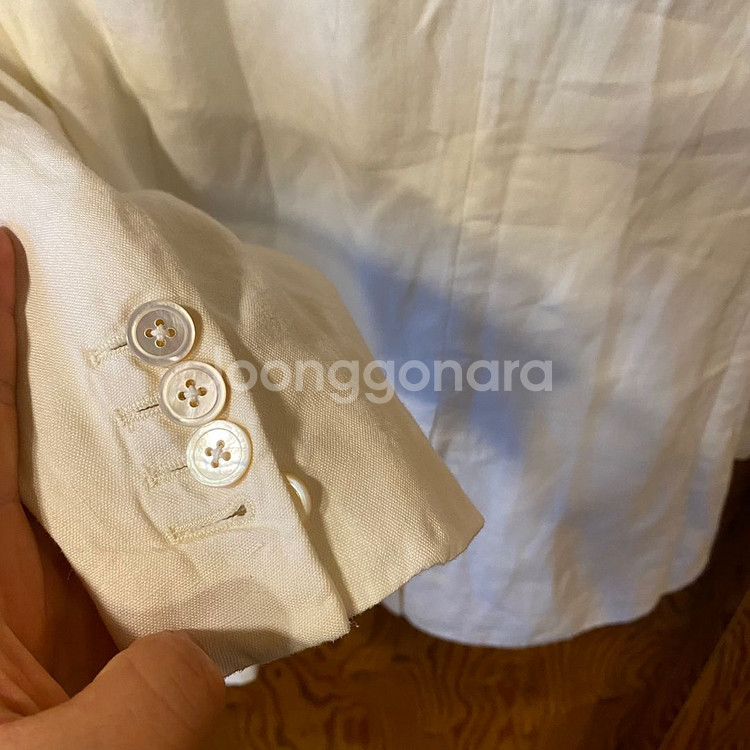 랄프로렌 퍼플라벨 화이트 린넨 비스코스 블레이저 자켓--0