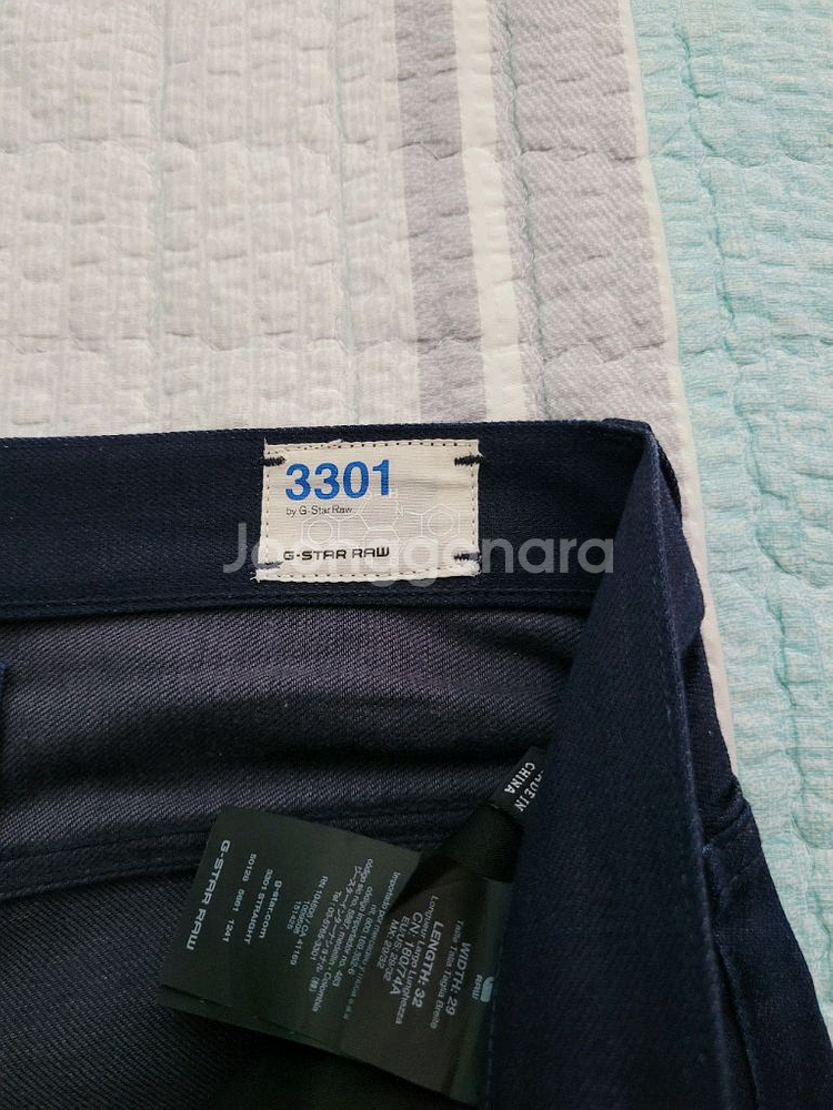 지스타로우 3301 스트레이트 인디고 블루진--2