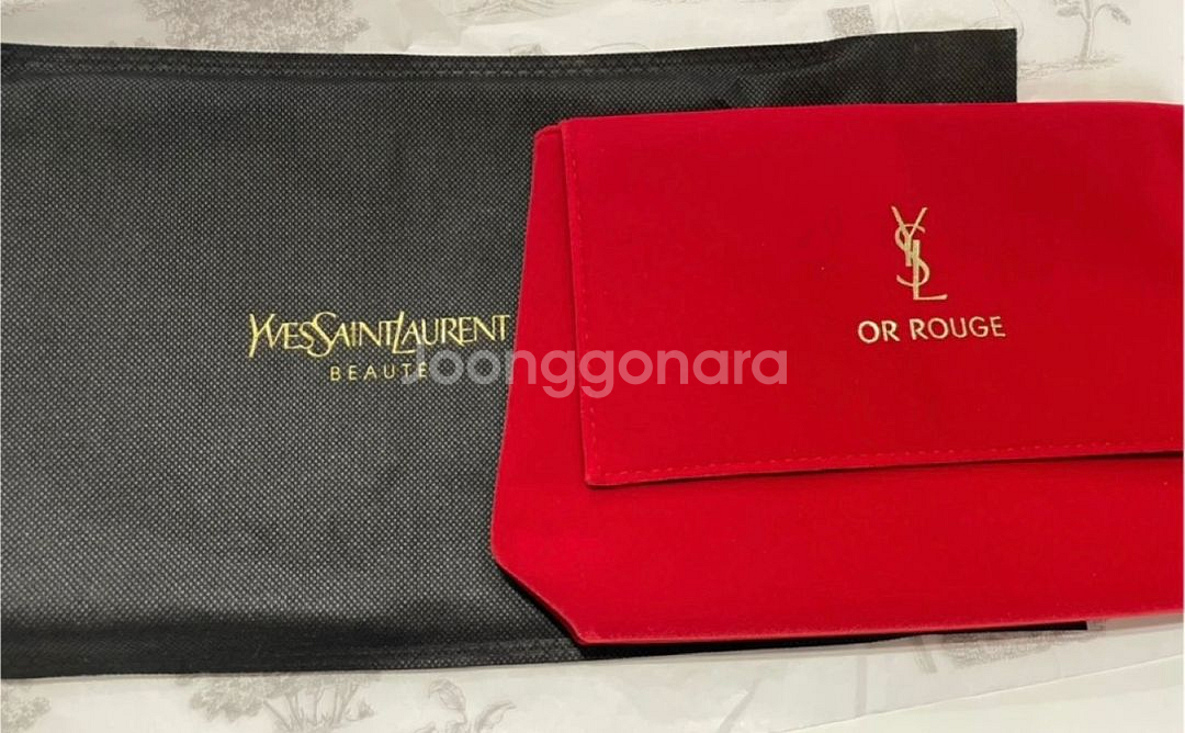입생로랑 레드 뷰티파우치--0