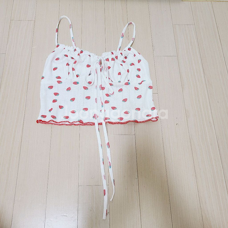 여성 프리사이즈 (새상품) 귀여운 딸기 끈나시 파자마--2