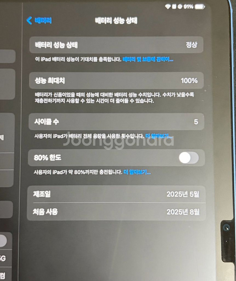 아이패드 11세대 128 블루 셀룰러--2
