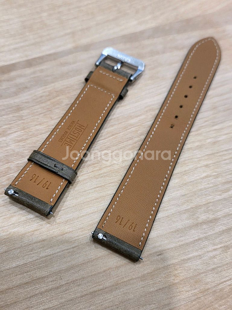 노스타임 19mm 가죽스트랩 푸에블로 애쉬 그린--2