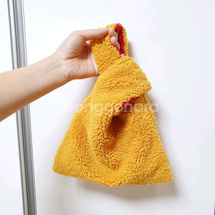 머스터드 양면 에코 퍼가방 미니백 버건디 토트백 뽀글이--1