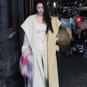 수입 와이드 숄카라 코트 백 아이보리 S 사이즈