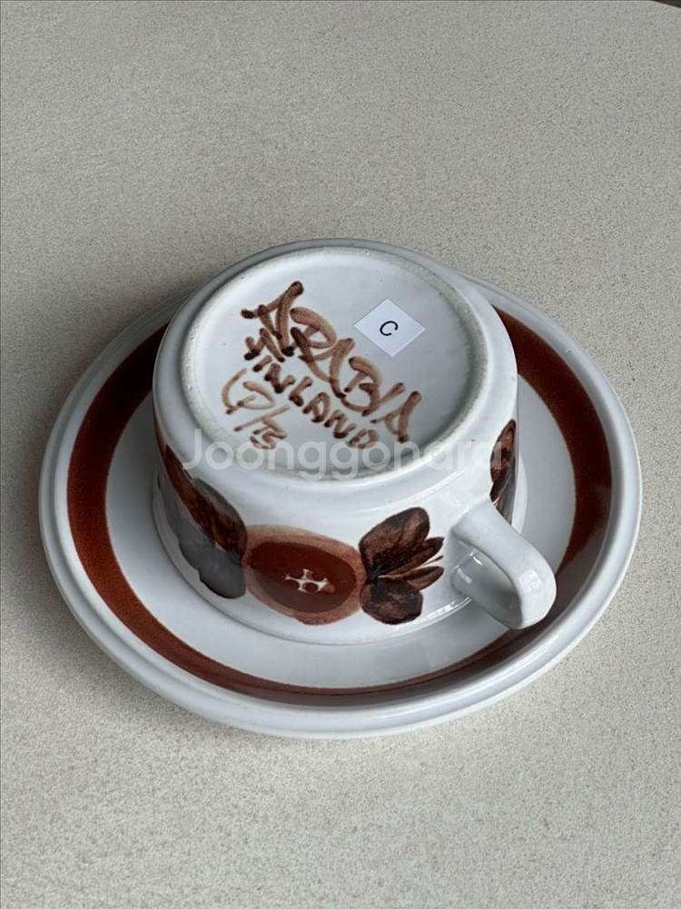 [빈티지] 아라비아 핀란드 로즈마린 티컵 C--6