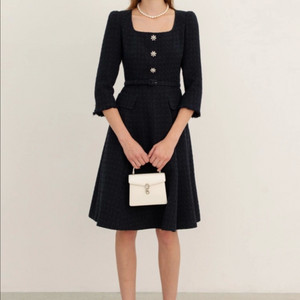 BAU 비에이유 바이 브라이드앤유 트위드 원피스 하객