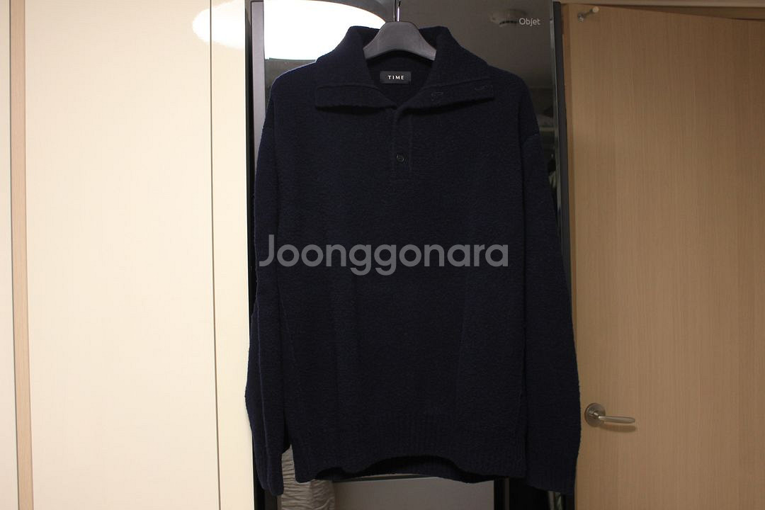 타임옴므 23fw 다크네이비 카라 니트--0