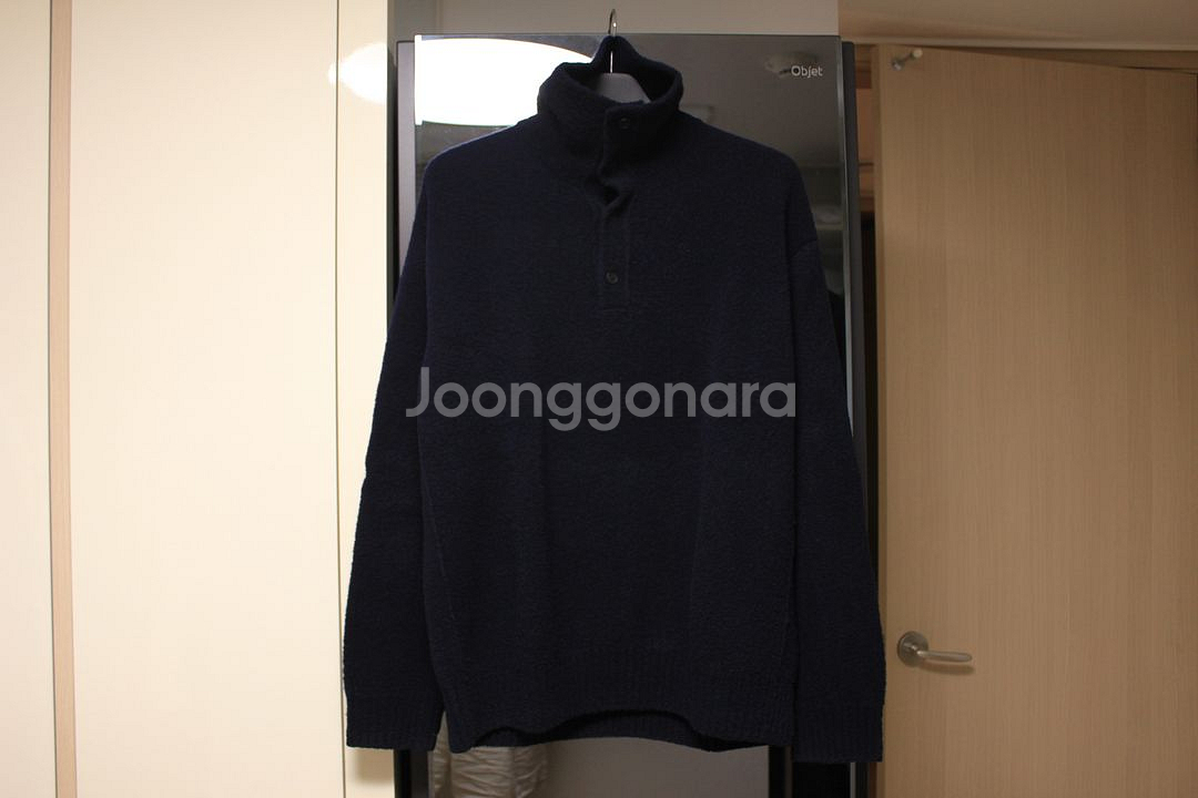 타임옴므 23fw 다크네이비 카라 니트--1