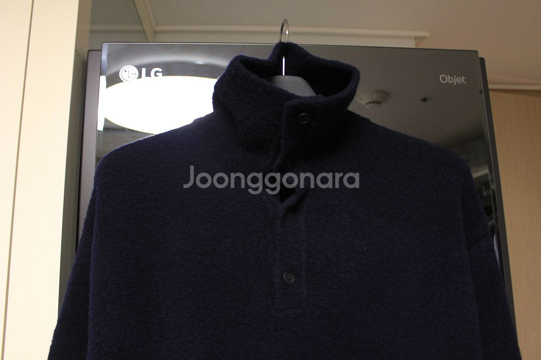 타임옴므 23fw 다크네이비 카라 니트--3