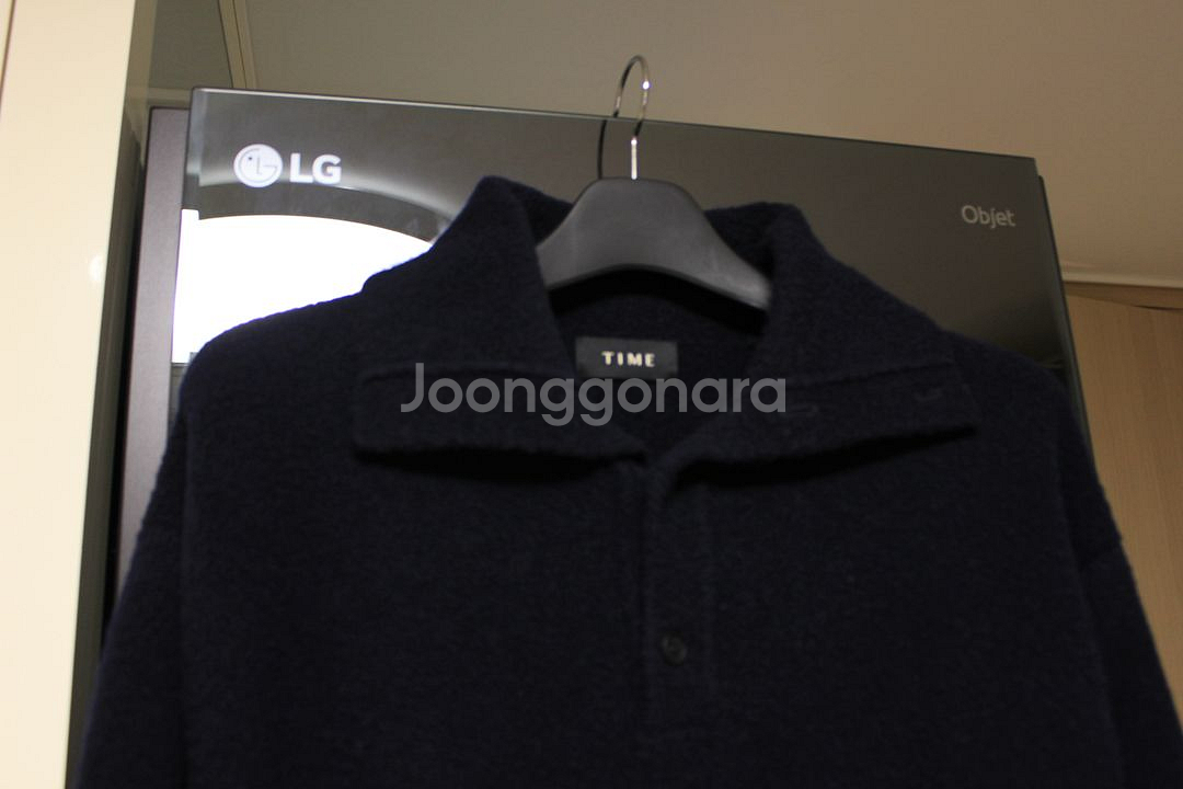 타임옴므 23fw 다크네이비 카라 니트--8