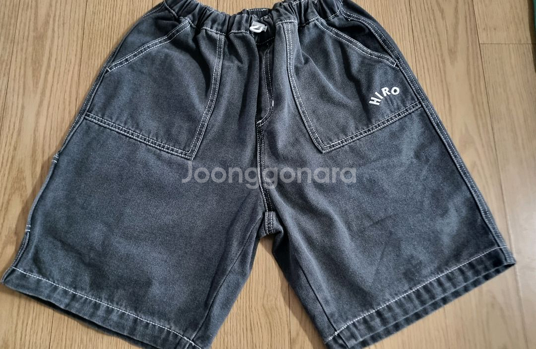 히로 데님 하프팬츠 차콜 150--0