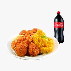 BHC 치킨 후라이드반+양념반+콜라