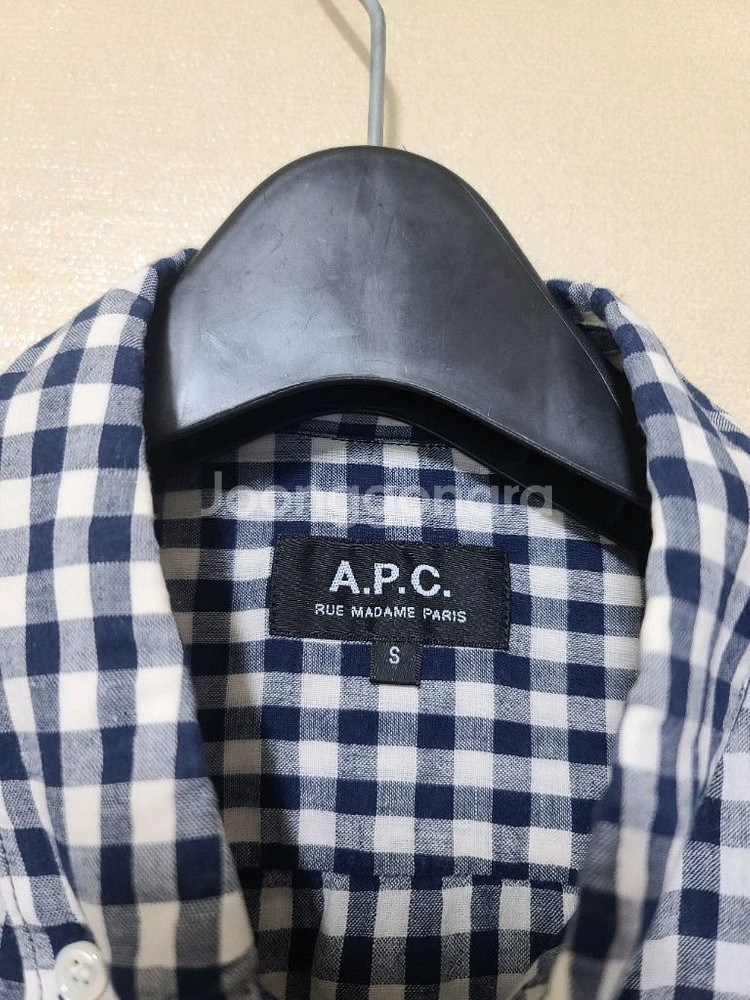 apc 아페쎄 린넨혼방 깅엄셔츠--4