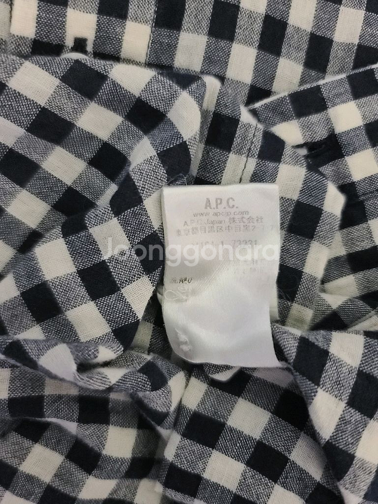 apc 아페쎄 린넨혼방 깅엄셔츠--5