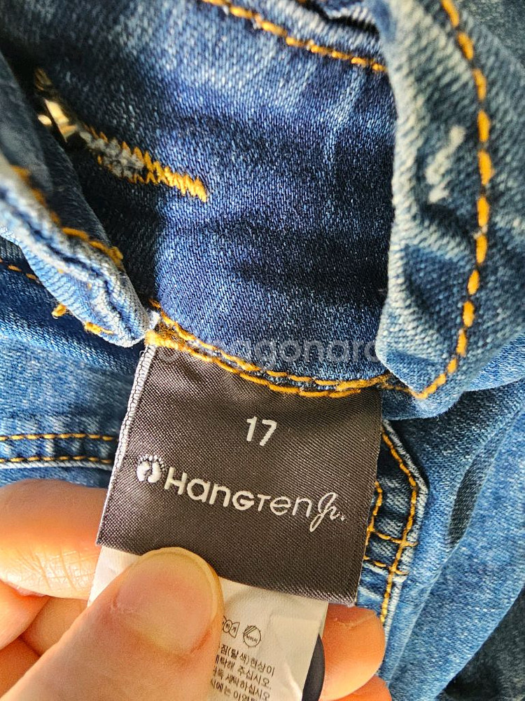 행텐 데님 멜빵 반바지 17--1